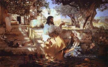 Christ in the House of Martha and Mary New Testament Henryk Siemiradzki Oil Paintings